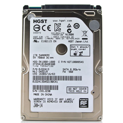 1 To (1000 GB) Hitachi HTS541010A9E680 5400 trs