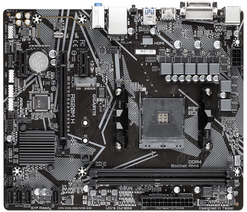 Gigabyte A520M H AM4 A520 USB3 SATA3 DDR4